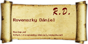 Rovenszky Dániel névjegykártya